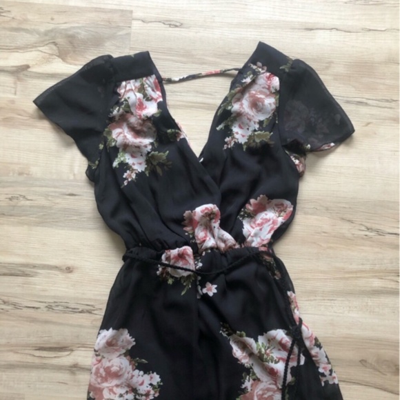 Maurices Black and Pink Floral Maxi Dress - Picture 4 of 7